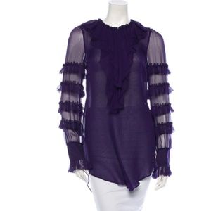 THOMAS WYLDE Ruffled Chiffon Blouse Size: M